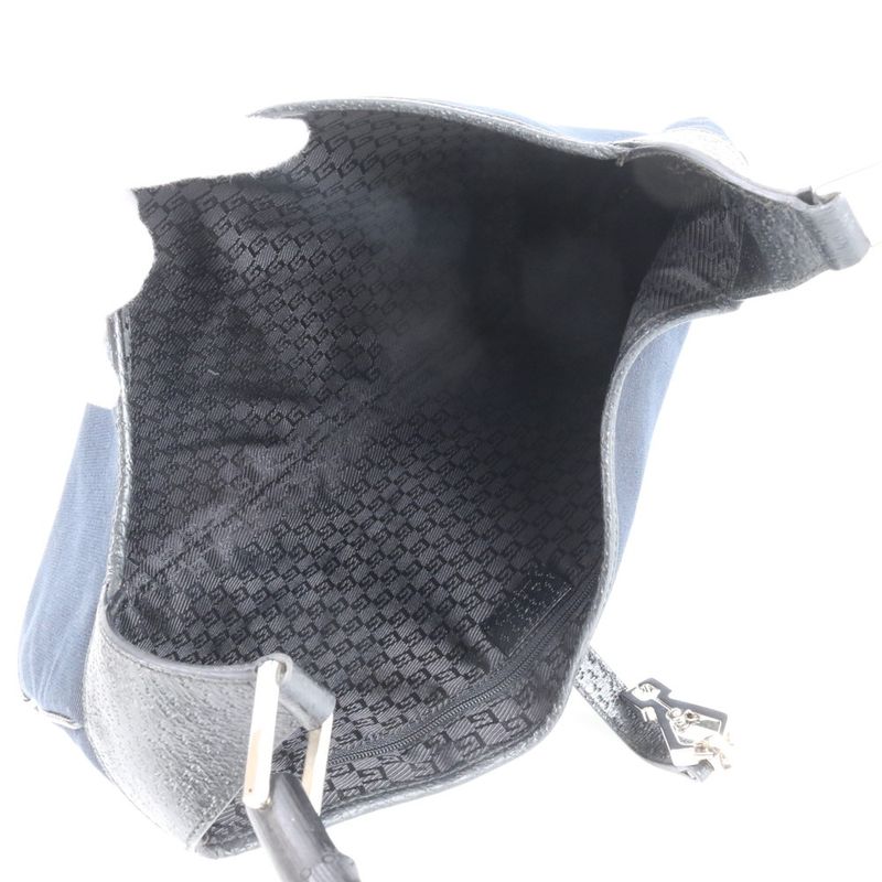 Gucci Bamboo Kandensky 001 4061 Leather Shoulder Bag One Shoulder Black Ladies