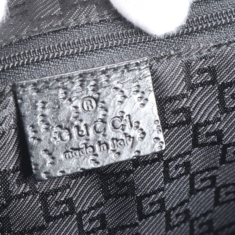 Gucci Bamboo Kandensky 001 4061 Leather Shoulder Bag One Shoulder Black Ladies