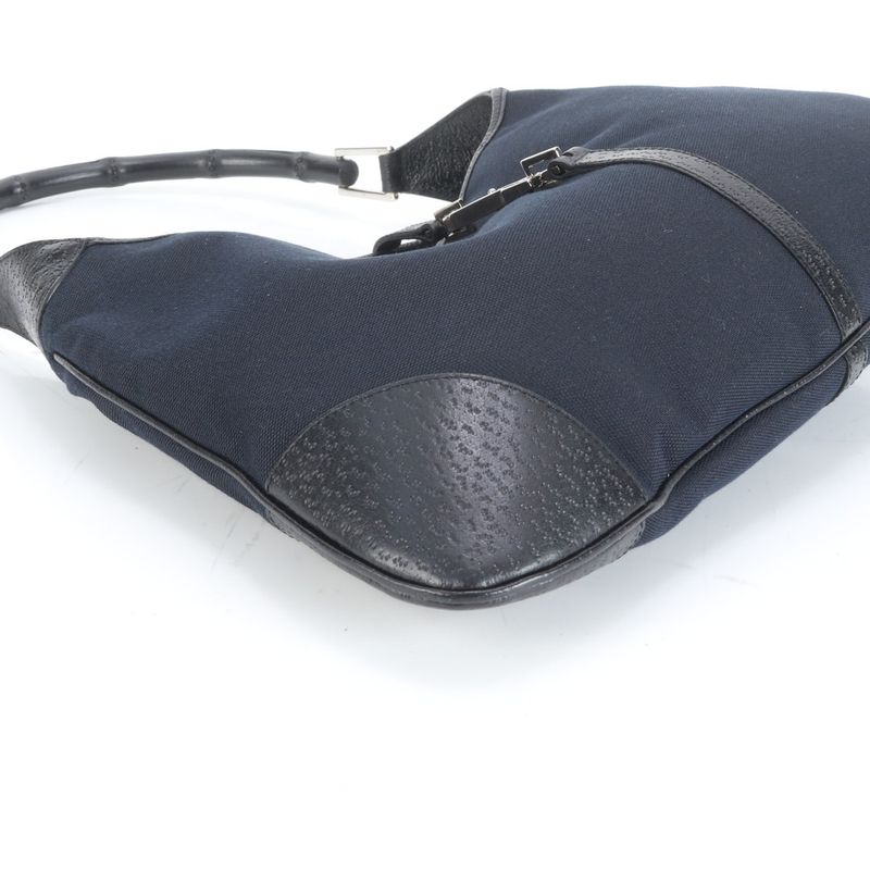 Gucci Bamboo Kandensky 001 4061 Leather Shoulder Bag One Shoulder Black Ladies