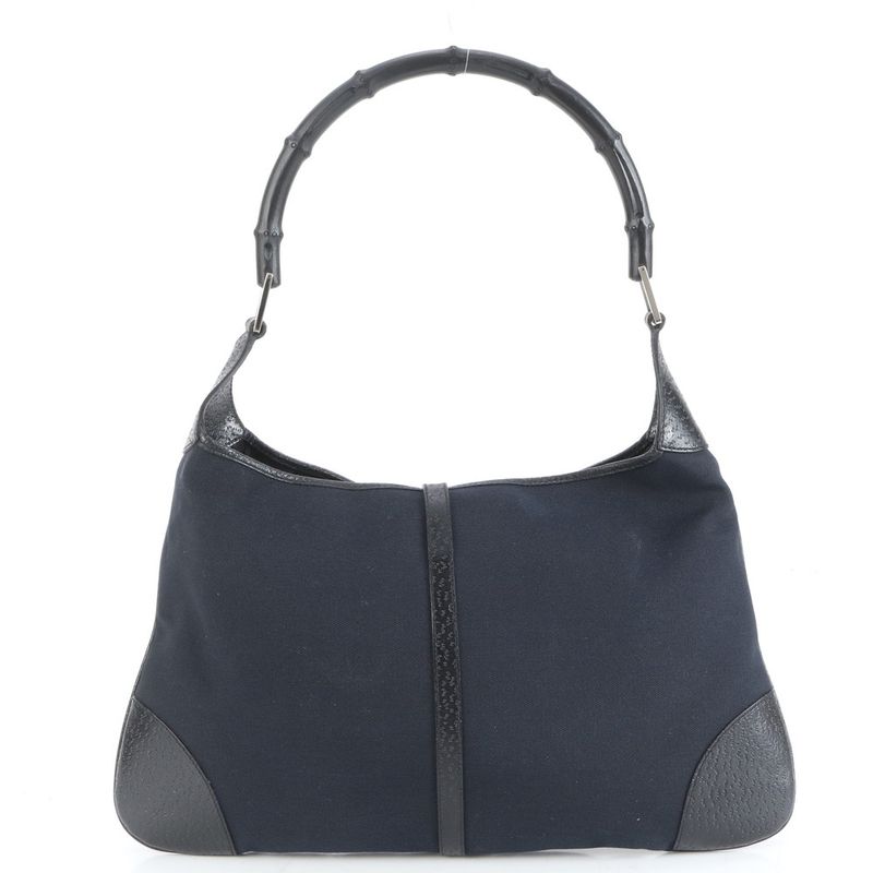 Gucci Bamboo Kandensky 001 4061 Leather Shoulder Bag One Shoulder Black Ladies