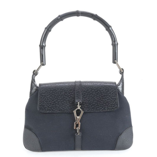 Gucci Bamboo Kandensky 001 4096 Leather Shoulder Bag One Shoulder Black Ladies