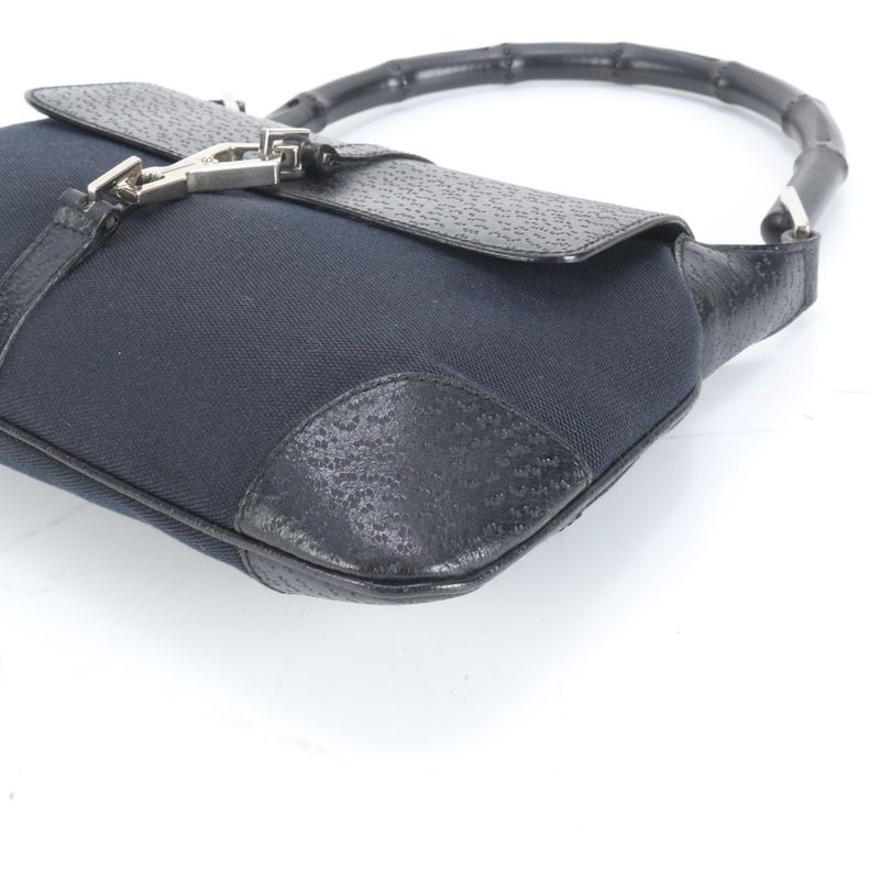 Gucci Bamboo Kandensky 001 4096 Leather Shoulder Bag One Shoulder Black Ladies