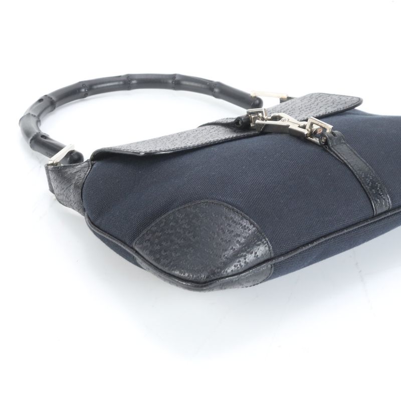 Gucci Bamboo Kandensky 001 4096 Leather Shoulder Bag One Shoulder Black Ladies