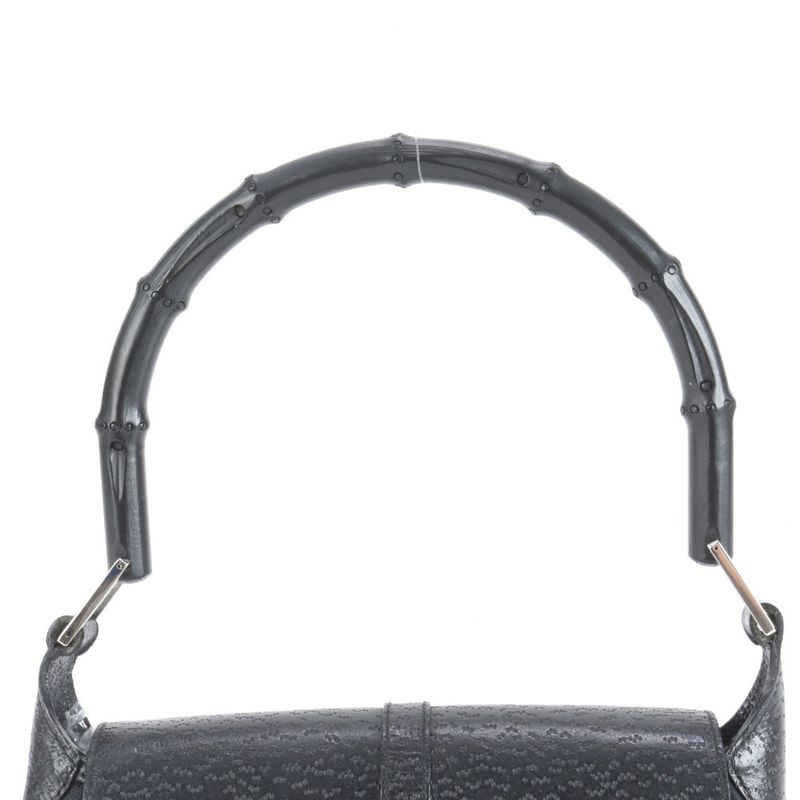 Gucci Bamboo Kandensky 001 4096 Leather Shoulder Bag One Shoulder Black Ladies
