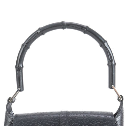 Gucci Bamboo Kandensky 001 4096 Leather Shoulder Bag One Shoulder Black Ladies