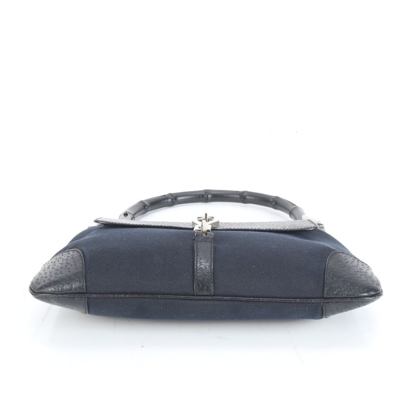 Gucci Bamboo Kandensky 001 4096 Leather Shoulder Bag One Shoulder Black Ladies