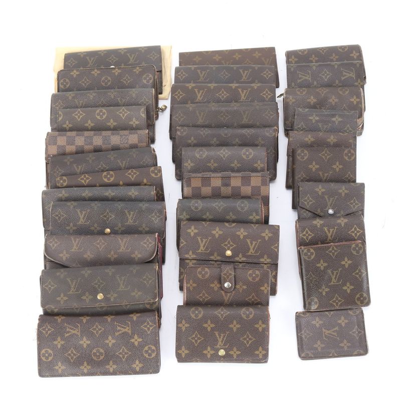 Summary 30-piece Set Louis Vuitton Monogram Damier Leather Long Wallet Bi-fold
