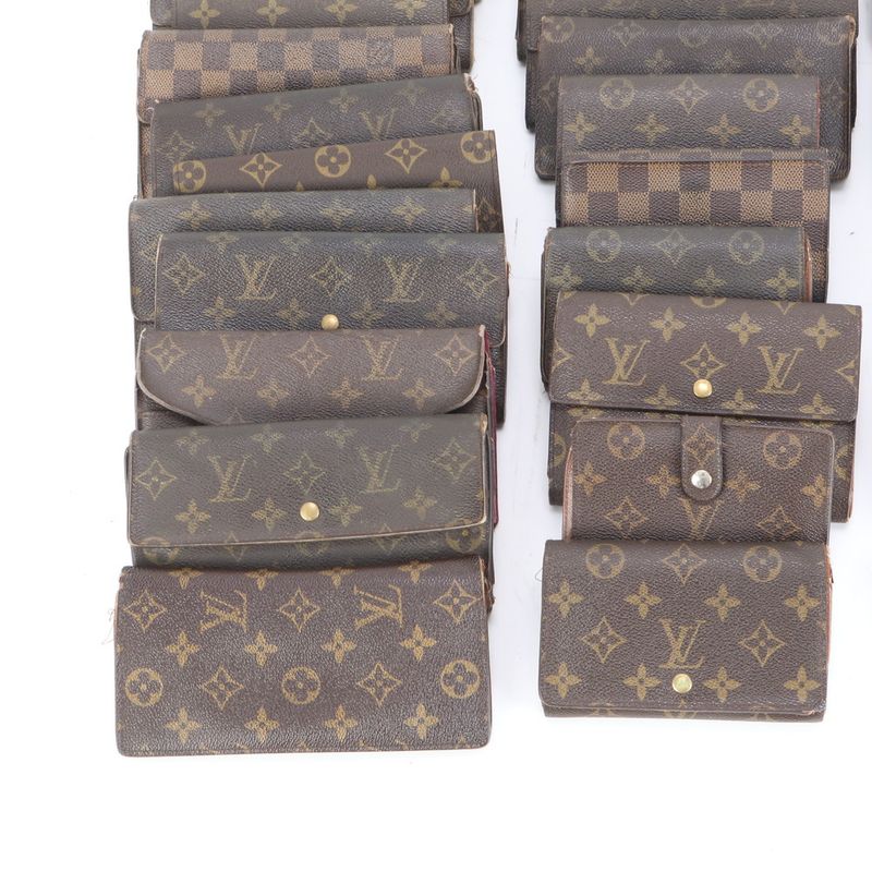 Summary 30-piece Set Louis Vuitton Monogram Damier Leather Long Wallet Bi-fold
