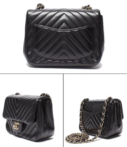 Chanel Chain Shoulder Bag Mini Matelasse V Stitch Single Flap Single Chain Gold