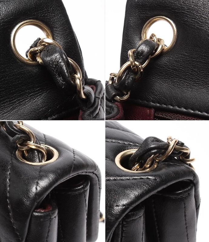 Chanel Chain Shoulder Bag Mini Matelasse V Stitch Single Flap Single Chain Gold