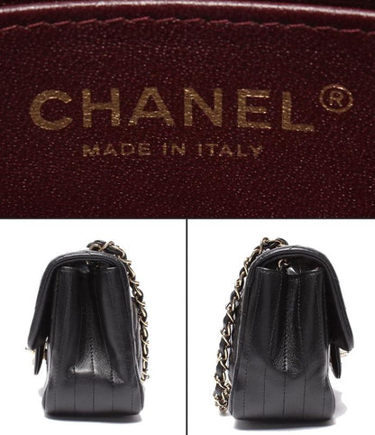 Chanel Chain Shoulder Bag Mini Matelasse V Stitch Single Flap Single Chain Gold