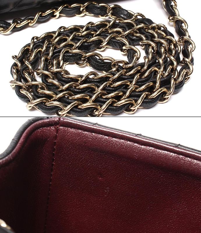 Chanel Chain Shoulder Bag Mini Matelasse V Stitch Single Flap Single Chain Gold