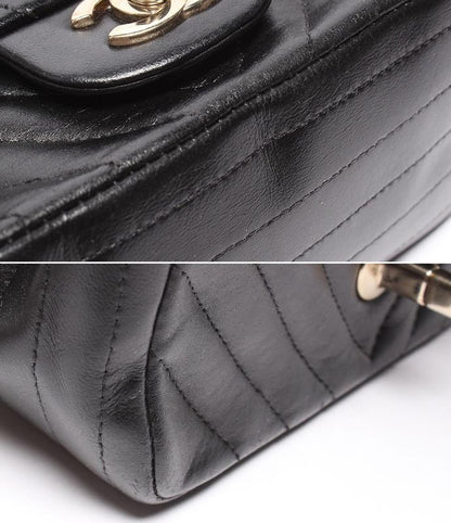 Chanel Chain Shoulder Bag Mini Matelasse V Stitch Single Flap Single Chain Gold