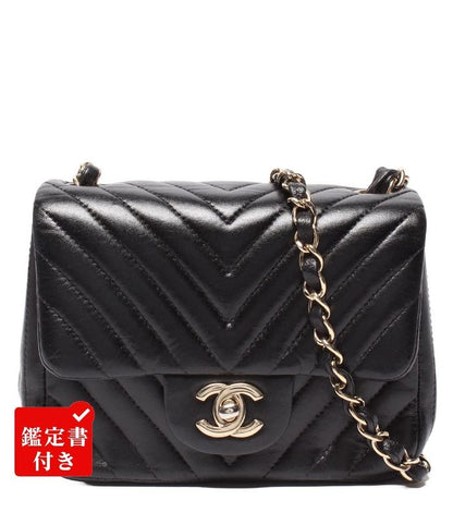 Chanel Chain Shoulder Bag Mini Matelasse V Stitch Single Flap Single Chain Gold