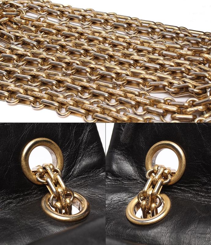 Chanel Chain Shoulder Bag 2.55 Double Flap Double Chain Matelasse Lambskin Gold