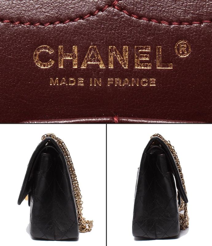 Chanel Chain Shoulder Bag 2.55 Double Flap Double Chain Matelasse Lambskin Gold