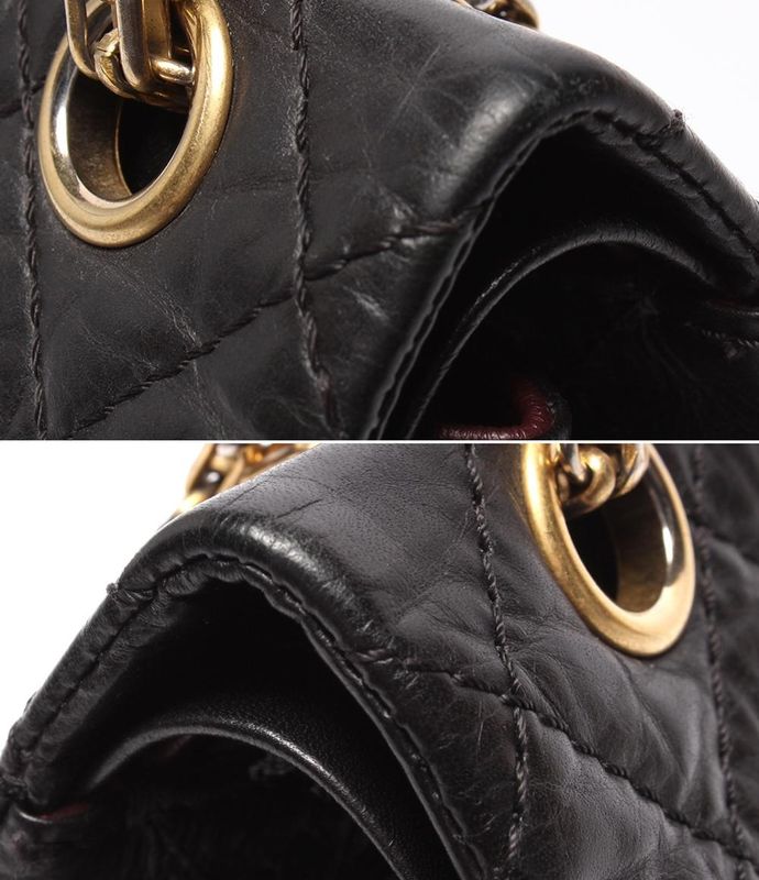 Chanel Chain Shoulder Bag 2.55 Double Flap Double Chain Matelasse Lambskin Gold