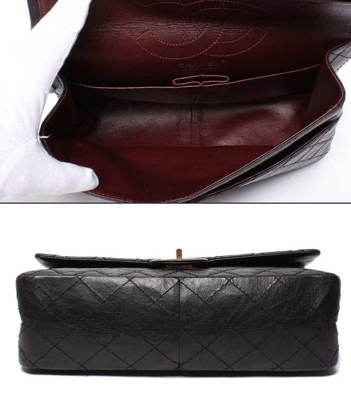 Chanel Chain Shoulder Bag 2.55 Double Flap Double Chain Matelasse Lambskin Gold