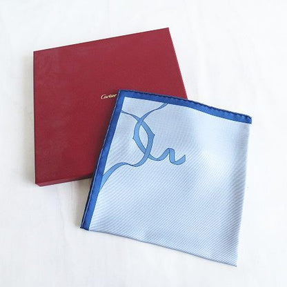 Cartier Handkerchief Pocket Square Ribbon Silk Scarf