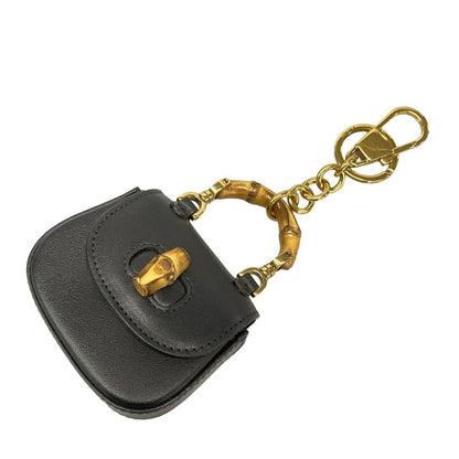 Gucci Key Holder (charm) Bamboo 1947 Key Chain 768271 Black X Gold Bag Motif