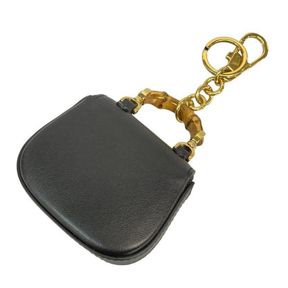 Gucci Key Holder (charm) Bamboo 1947 Key Chain 768271 Black X Gold Bag Motif