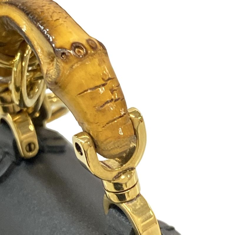 Gucci Key Holder (charm) Bamboo 1947 Key Chain 768271 Black X Gold Bag Motif