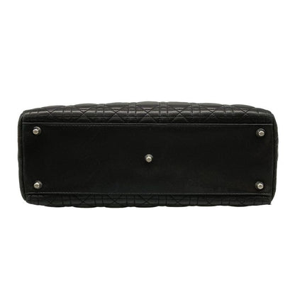 DIOR Christian Dior Handbag Lady Dior Large Bag Black Silver Hardware Lambskin