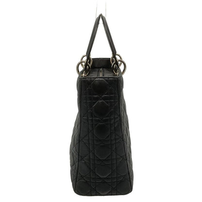 DIOR Christian Dior Handbag Lady Dior Large Bag Black Silver Hardware Lambskin