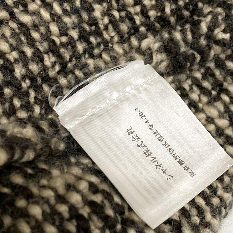 Chanel Long Sleeve Sweater Size 38 M Women's P24194 Ivory X Black Ribbon Wool