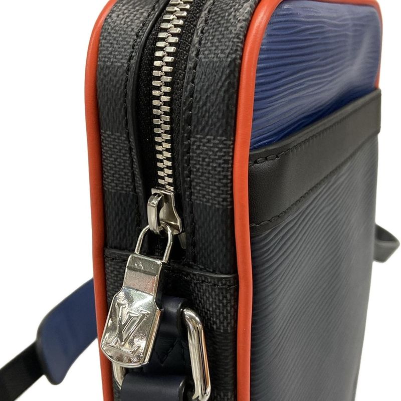 Louis Vuitton Shoulder Bag Men's Patchwork Danube PM NM M51460 Black X Blue X