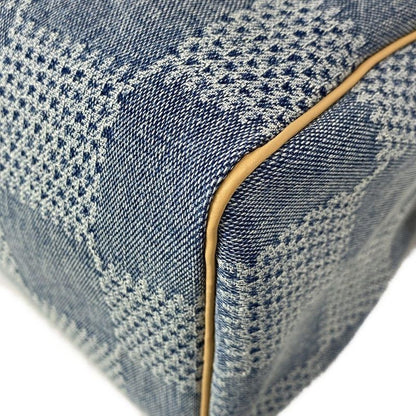 Louis Vuitton Handbag Damier Denim Speedy Bandouliere 25 N40700 Blue Cotton