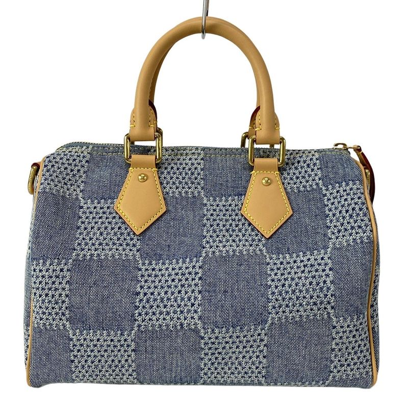 Louis Vuitton Handbag Damier Denim Speedy Bandouliere 25 N40700 Blue Cotton