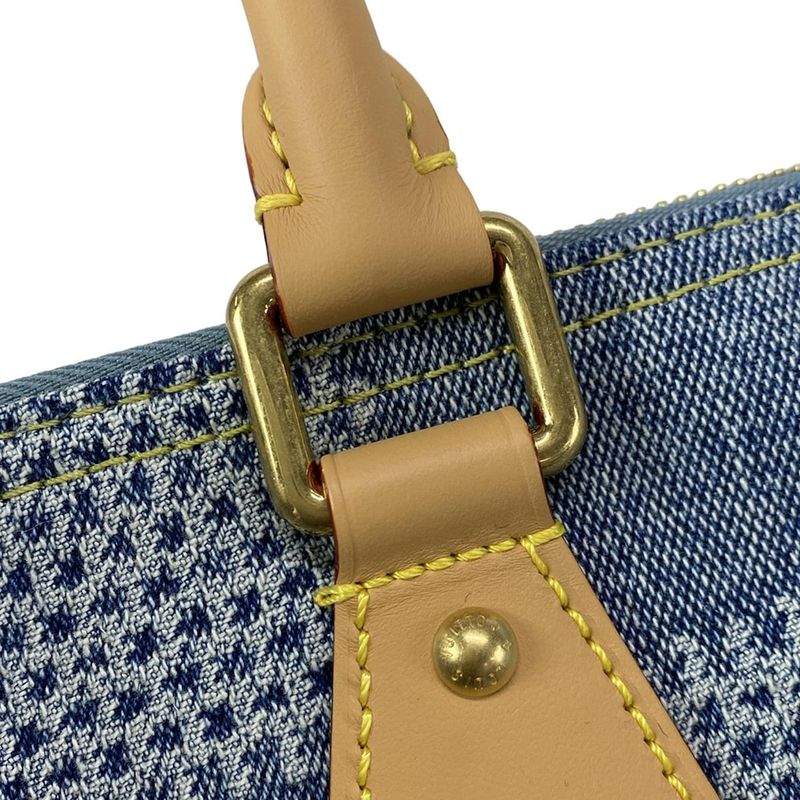 Louis Vuitton Handbag Damier Denim Speedy Bandouliere 25 N40700 Blue Cotton