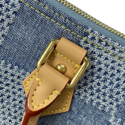 Louis Vuitton Handbag Damier Denim Speedy Bandouliere 25 N40700 Blue Cotton