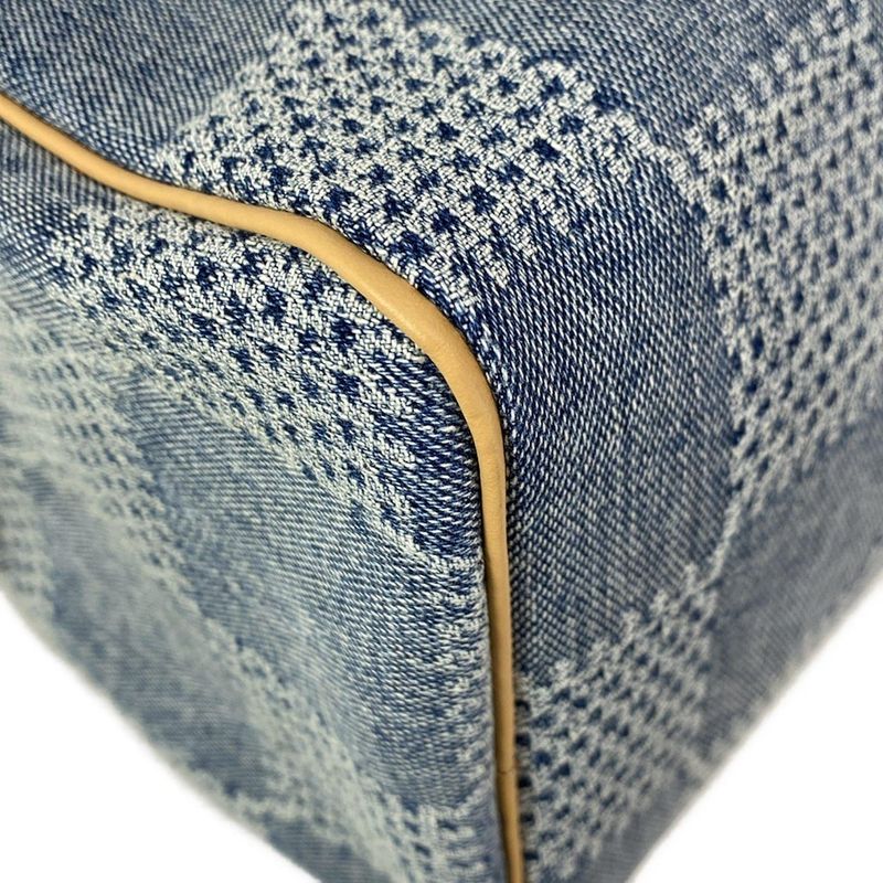 Louis Vuitton Handbag Damier Denim Speedy Bandouliere 25 N40700 Blue Cotton