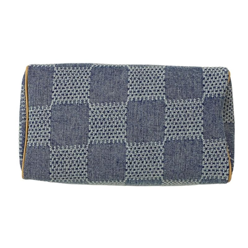 Louis Vuitton Handbag Damier Denim Speedy Bandouliere 25 N40700 Blue Cotton