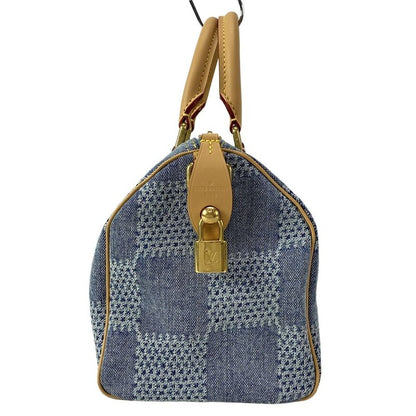 Louis Vuitton Handbag Damier Denim Speedy Bandouliere 25 N40700 Blue Cotton