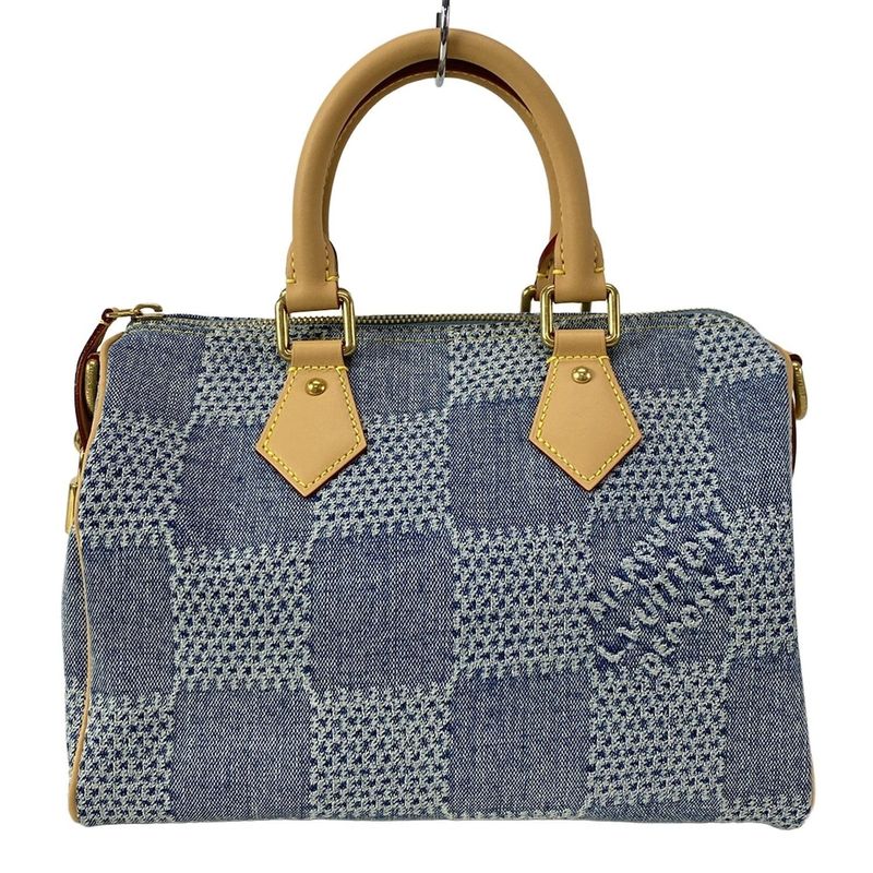 Louis Vuitton Handbag Damier Denim Speedy Bandouliere 25 N40700 Blue Cotton