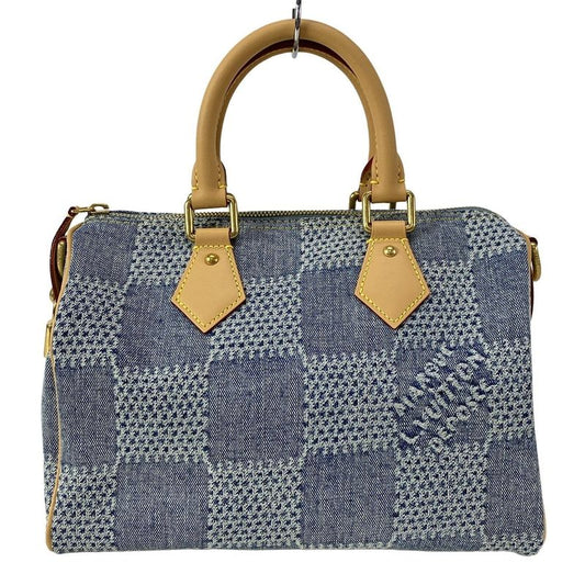 Louis Vuitton Handbag Damier Denim Speedy Bandouliere 25 N40700 Blue Cotton