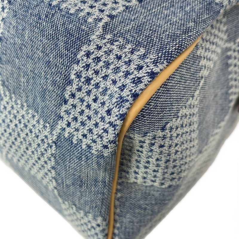 Louis Vuitton Handbag Damier Denim Speedy Bandouliere 25 N40700 Blue Cotton