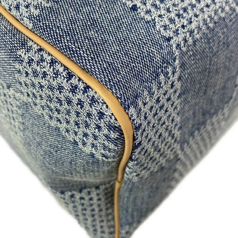 Louis Vuitton Handbag Damier Denim Speedy Bandouliere 25 N40700 Blue Cotton