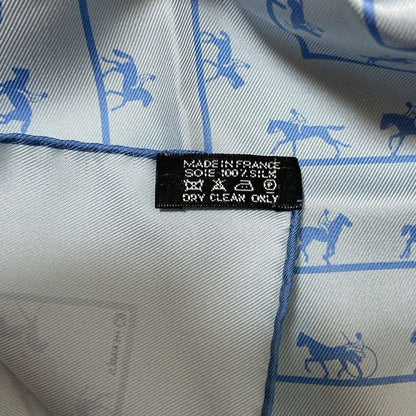 Hermes Scarf Petit Carre Light Blue Horseback Riding Saut Galop Canter Rack