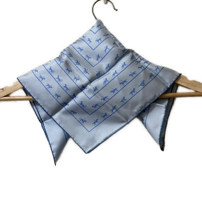 Hermes Scarf Petit Carre Light Blue Horseback Riding Saut Galop Canter Rack