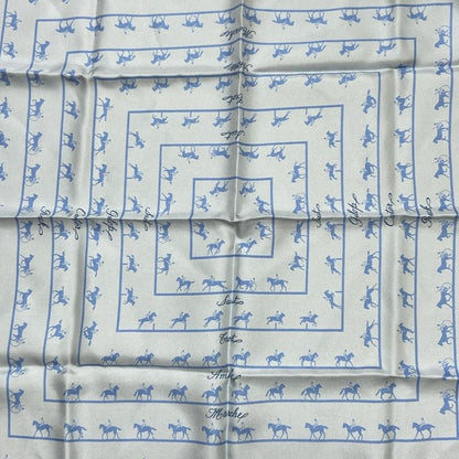 Hermes Scarf Petit Carre Light Blue Horseback Riding Saut Galop Canter Rack
