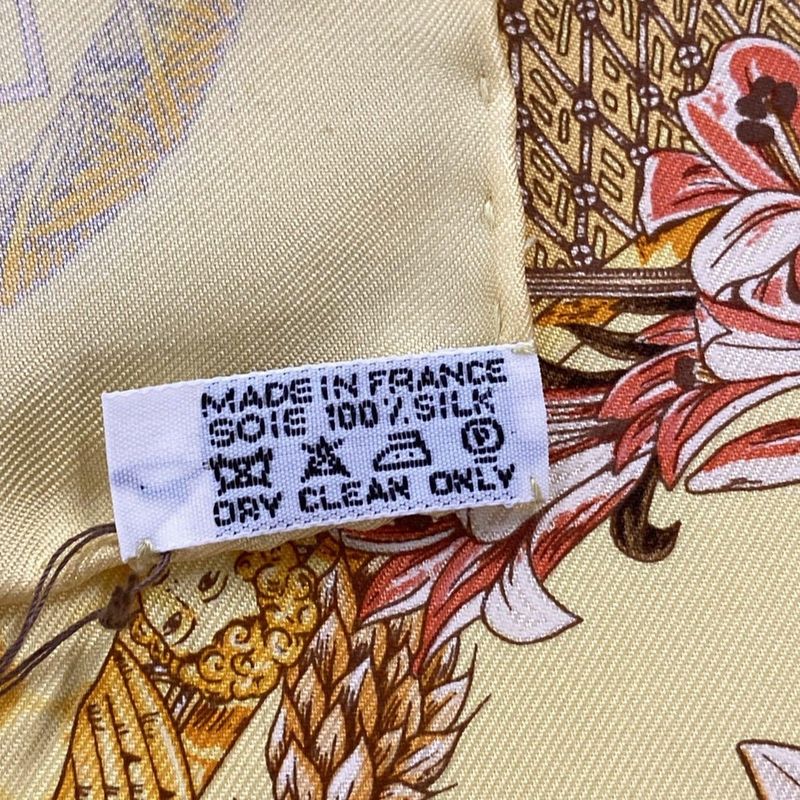 Hermes Scarf Petit Carre Light Yellow X Brown X Multi Amours Sunflower