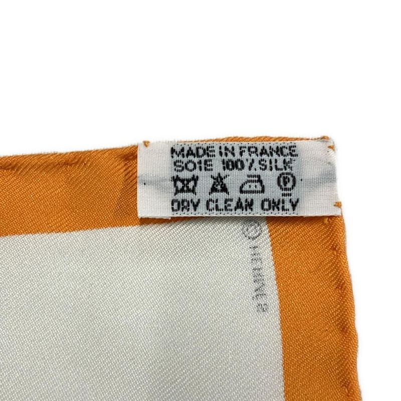 Hermes Scarf Petit Carre White X Orange X Black 2006 Paris In The Air-l`air De
