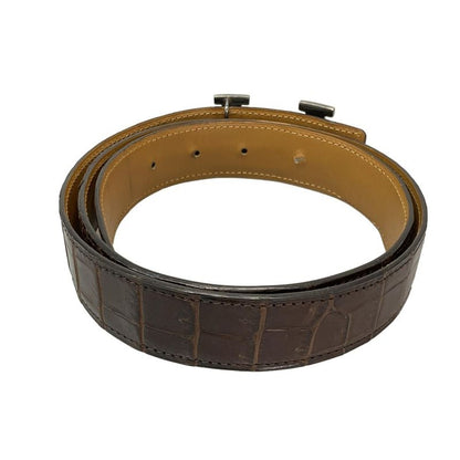 Hermes Belt 90 H Belt Touareg Dark Brown X Silver New Shape