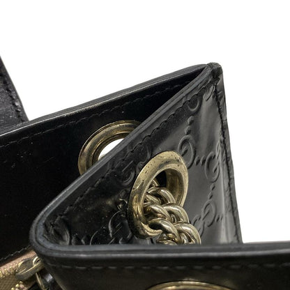 Gucci Shoulder Bag Guccissima Line Emily 295403 Black Chain Shoulder Leather