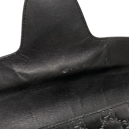 Gucci Shoulder Bag Guccissima Line Emily 295403 Black Chain Shoulder Leather