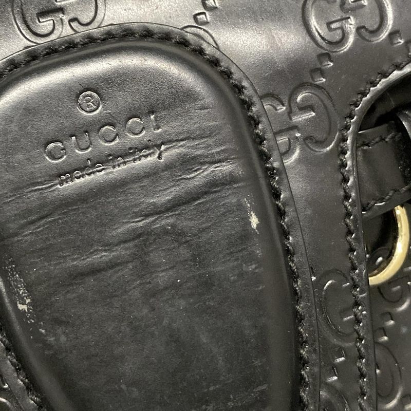 Gucci Shoulder Bag Guccissima Line Emily 295403 Black Chain Shoulder Leather